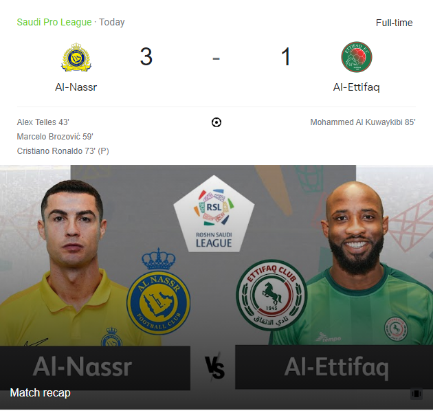 Al-Nassr, Al-Ettifaq, Al-Nassr vs Al-Ettifaq 