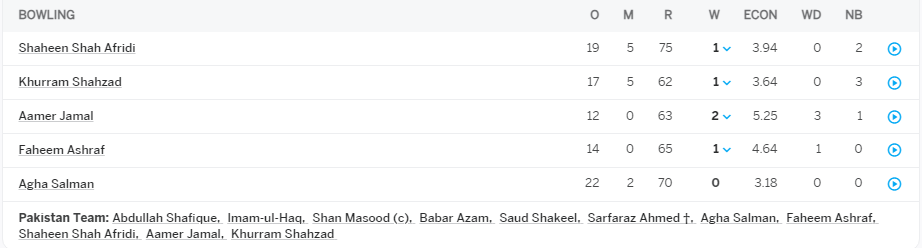 Pakistan vs Australia Bowling