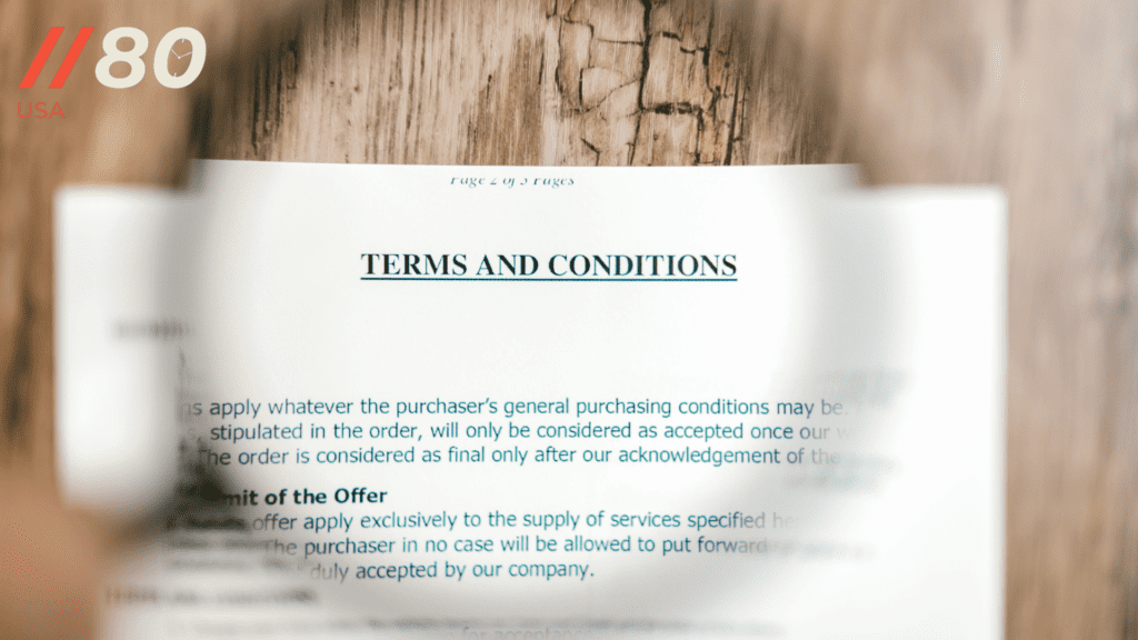 terms and conditions 80usa.com