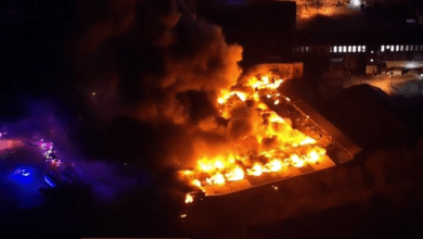 Fire Strikes Elizabeth industrial park, New Jersey