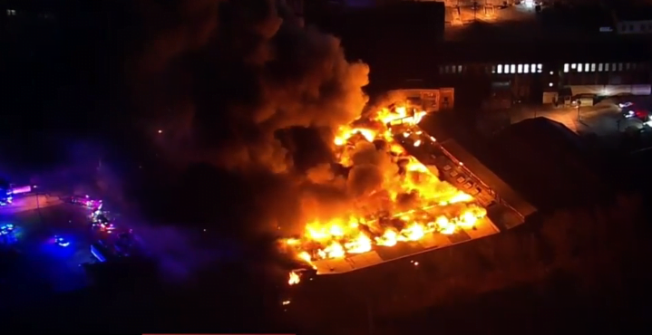 Fire Strikes Elizabeth industrial park, New Jersey