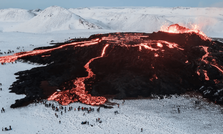 Volcano erupts in Iceland