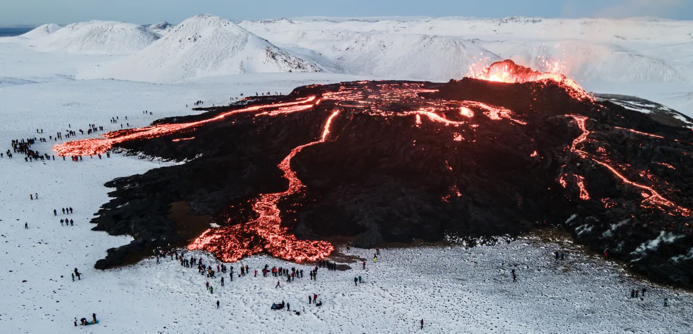 Volcano erupts in Iceland